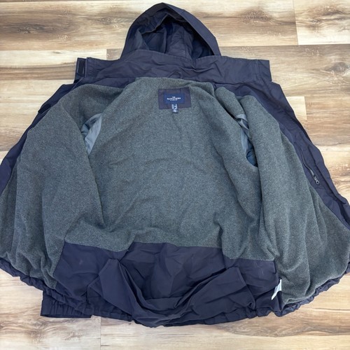 Lands' End Jacket Mens 1X Navy Blue Full Zip Hooded Lined Midnight - Picture 2 of 9