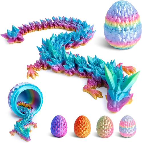 3D Printed Dragon Egg - 12 Inch Dragon in Gemstone Egg, Easter Basket Stuffers, - Picture 10 of 19
