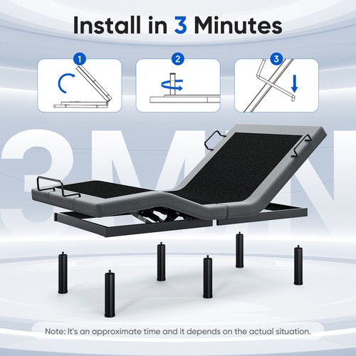 Adjustable Bed Frame Base Upgrade Metal Bed Base Remote Quiet Motor Medical USA - Picture 19 of 54