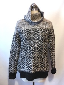 Aritzia-Wilfred-Free-Beige-Black-Chunky-Wool-Alpaca-Turtleneck-Sweater-Size-XS