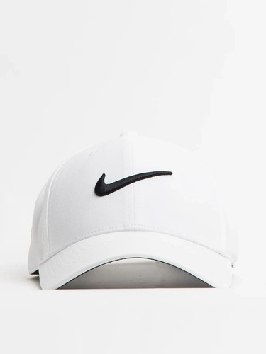 New Nike Club Structured Swoosh Hat Deep White Black Cap FB5625 100 Size L/XL - Picture 3 of 6