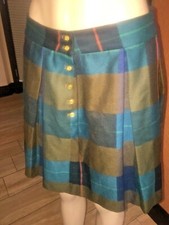 VTG Tommy Hilfiger Pleated Lined Skirt WITH GOLD BUTTONS SZ 4 b3
