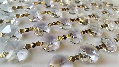 50 Pcs Asfour #1080-14mm 30% Lead Crystal Octagon Crystal Prism Beads - Picture 11 of 11