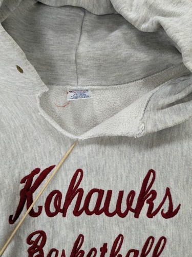 Sudadera con capucha vintage campeón de baloncesto tejido inverso 2XL años 90 NCAA - Imagen 4 de 5