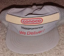 Vintage CONOCO Foam Mesh Trucker Hat Cap Puffy Ink Snapback One Size USA