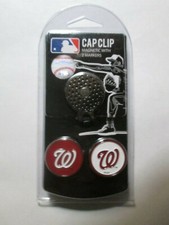 MLB Washington Nationals Golf Hat Magnetic Clip w/ 2 Double Sided Ball Markers