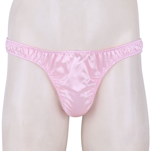 Men's Briefs Low-Rise Sissy Bikini Briefs Satin G-sting Thong Underwear Panties - Picture 41 of 60