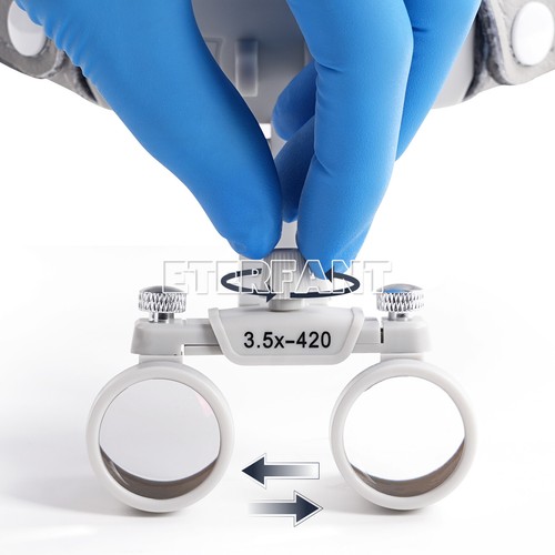 Dental 5W LED Headlight Lamp Metal Clip W/Filter/3.5X Head Magnifier Loupes - Picture 50 of 53