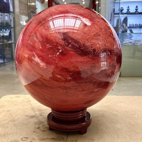 42.99LB Natural Red melting stone crystal Ball Quartz Crystal Sphere Reiki - Picture 7 of 13