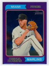 2023 Topps Heritage Purple Refractor Trevor Rogers Miami Marlins #540