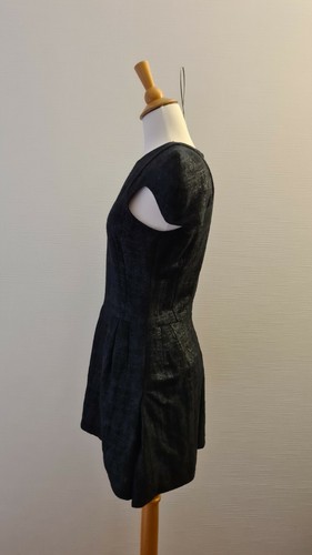 ELLERY Women's Black Mini Dress, Metalic Crisp Material, Size 8 GUC - Picture 4 of 12