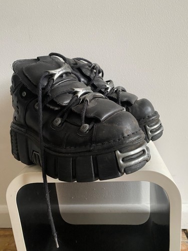 NEW ROCK Goth leather boots size 39 - Picture 3 of 9