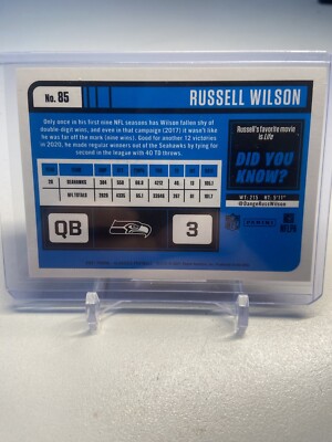 2021 Classics H2 Base Blue Back #85 Russell Wilson /75 - Seattle