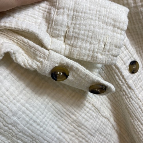 Free People Womens Small Top Ivory Gauzy " All About The Feels " Button Down - Picture 4 of 13