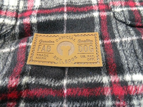 Fabdog 20" Dog Coat Wool Plaid Shearling Jacket Black with Pockets NEW WITH TAGS - Picture 5 of 8