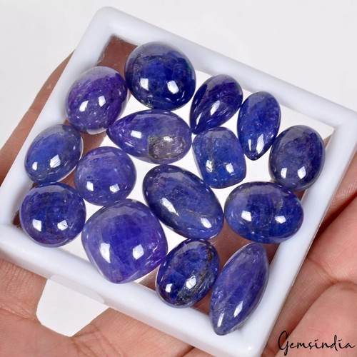 200 Cts Genuine Blue Tanzanite Cabochon Gems Lot, Mixed Loose Certified Gemstone - Picture 2 of 8