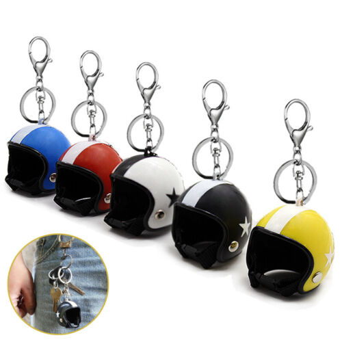 Motorcycle Safety Helmet Keychain Creative Key Ring Car Pendant Decor Gift - Picture 2 of 28
