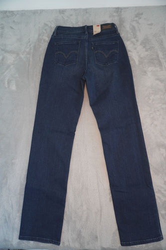 Levis 512 Jeans Womens 4 Straight Leg Slimming Dark Wash Denim 27x31 Tall - Picture 6 of 14