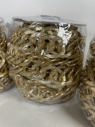 Lote de 20 metros de 4 cadenas de cola de acero inoxidable chapadas en oro hágalo usted mismo joyería A9083 - Imagen 6 de 10