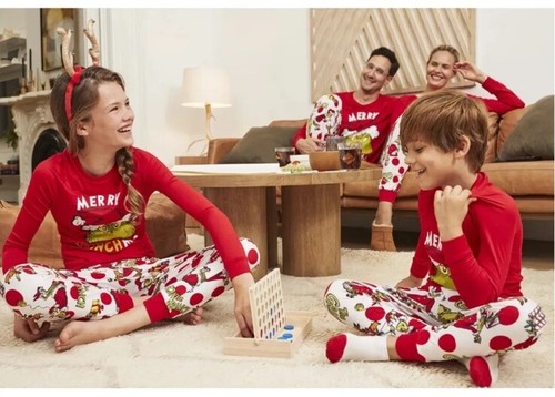 Dr Seuss The Grinch Matching Family Couples Pjs Pajamas Sz Medium (8-10) Womens - Picture 4 of 7
