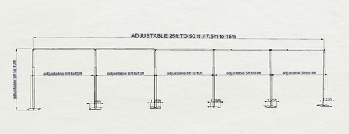 QUICK BACKDROP KIT 8 FT HIGH x 10 FT - 50 FT WIDE PIPE WITH DRAPE(BLACK DRAPES) - Picture 21 of 47