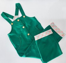 vintage 60 s 70 s Hippie carters 4t overall coverall Green Plaid Boy Girl