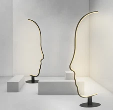 Abstract Art Black Aluminum Floor Lamp LED Light Modern Contemporary Home Decor