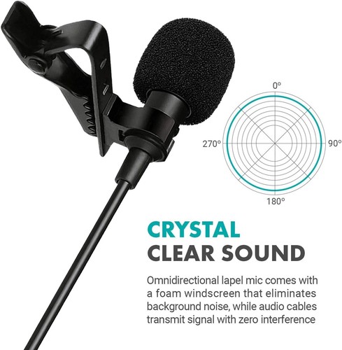 Movo DOM1 3.5mm TRS Lavalier Omnidirectional Condenser Microphone - Picture 8 of 15