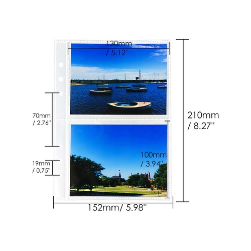 Photo Pocket Album Refills for A5 6-Ring Binders 25 Sheets Clear Inner Pages - Picture 20 of 30