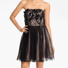 Adrianna Papell Strapless BLACK SIZE 12 #245 NWT 