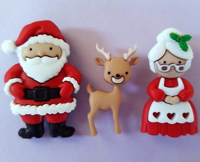 Xmas Christmas Reindeer DRESS IT UP Buttons Where/'s The Sleigh 7492