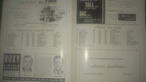1957 WIGWAM PROGRAM-PHILADELPHIA WARRIORS vsSYRACUSE NATS-CELTICSvsFORTWAYNE - Picture 4 of 5