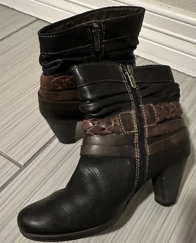Pikolinos Women Ankle Boots Verona Sz 37 7-7.5 Black Brown Leather Made in Spain - Picture 6 of 10