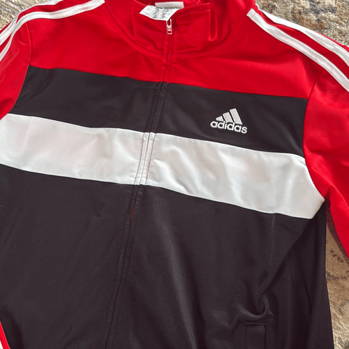 Adidas Step Up Tricot Red Track Jacket Size 14/16 - Picture 4 of 6