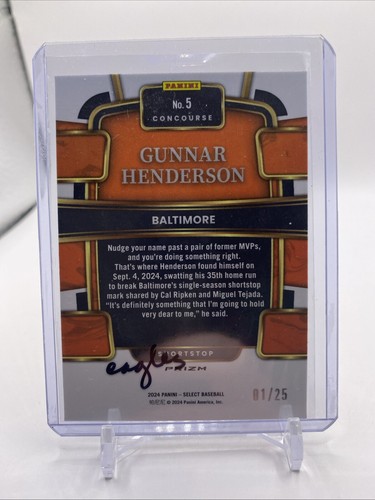GUNNAR HENDERSON 2024 PANINI SELECT TIE-DYE PRIZM SSP /25 Baltimore Sp - Foto 2 di 3