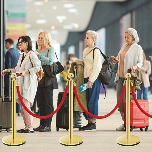 Soportes dorados y cuerdas de alfombra roja, 2 piezas, fácil conexión. - Imagen 6 de 33