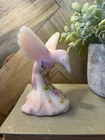 GEORGE FENTON Pink & Cream Satin ROSALENE HUMMINGBIRD #540  Hand Painted Flowers