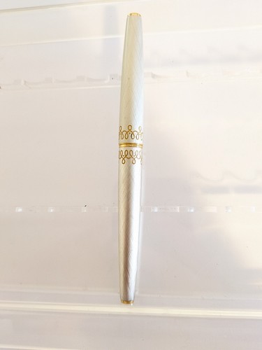 Vtg Pearl Tone Purple Fountain Pen - 18k EF Nib - Bild 6 von 8
