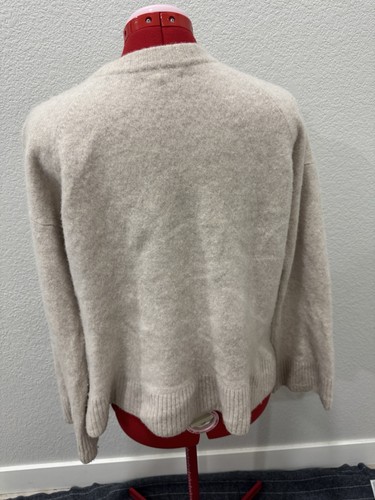 Reformation Sweater Womens Sz M Beige Pullover Crewneck Side Slit Boho Cottage - Picture 2 of 7