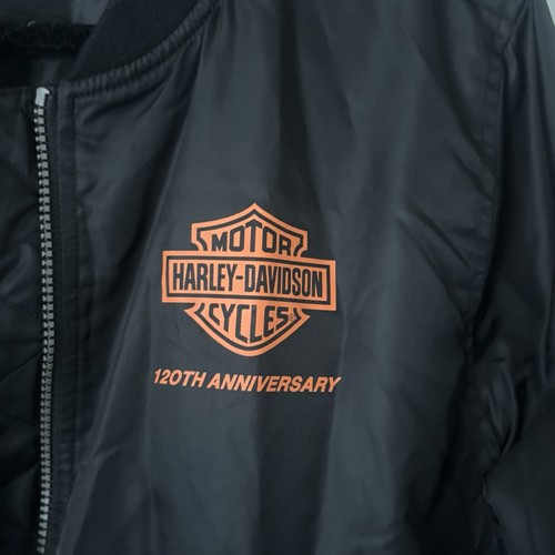 Harley-Davidson 120th Anniversary Women’s Black Bomber Jacket - Med - Rare NWOT - Picture 4 of 12