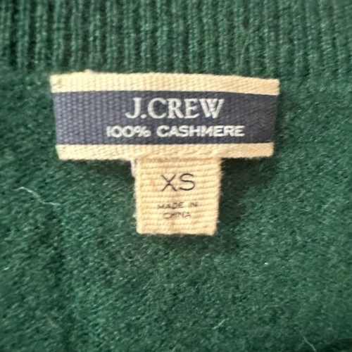 Maglione J.Crew donna XSmall 100% cashmere girocollo manica lunga verde scuro - Foto 5 di 5