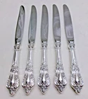 5 ELOQUENCE STERLING SILVER DINNER KNIVES 9 1/4"-SO ORNATE 1953 LUNT FINEST