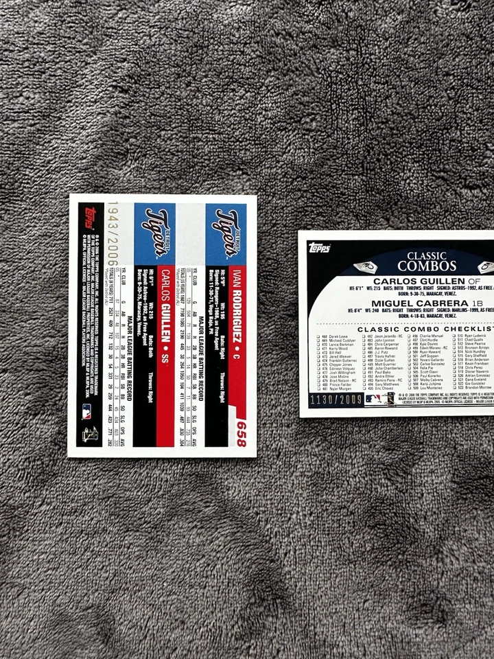 2006 Topps - Oro #658 Iván Rodríguez, Carlos Guillén /2006 Foto 4 de 4