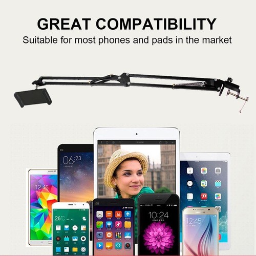 4.72-7" Lazy Bed Phone Holder Folding Long Arm Tablet Stand 360 Rotate Mount - Zdjęcie 12 z 16
