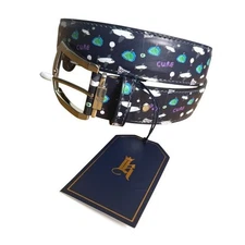 Links and Kings Limited Edition Golf Hope Cure Plane Handcrafted Leather Belt 34