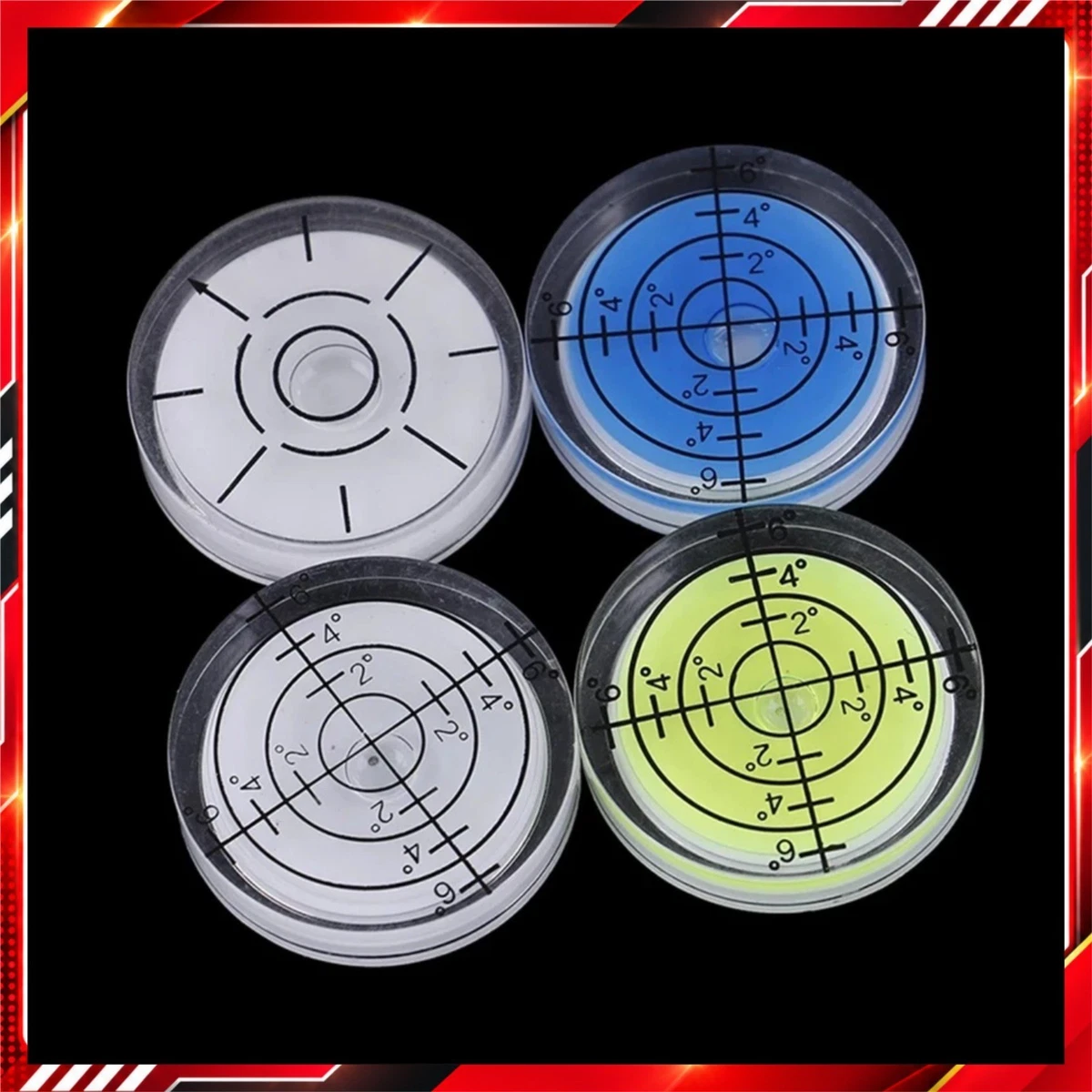 Herramienta de marcado de superficie redonda de 32 mm nivel burbuja acrílico Spirit
