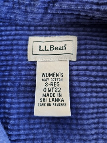 L.L Bean Damen Small Blau Wide Wale Komfort Cord Knopfleiste Hemd Taschen - Bild 3 von 8