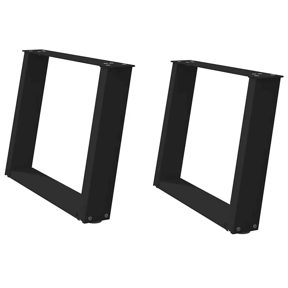 Couchtischbeine U-Form 2 Stk. Schwarz 70x(42-43) cm Stahl - Bild 2 von 4