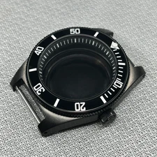 Brushed Diver Watch Mod Style Case Black NH35 7S26A Automatic Mod Parts 5ATM US