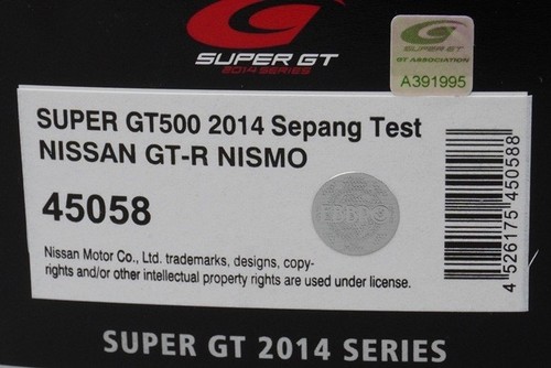1:43 EBBRO 45058 Nissan GT-R NISMO Super GT500 Sepang Test 2014 #23 model car - Picture 9 of 9